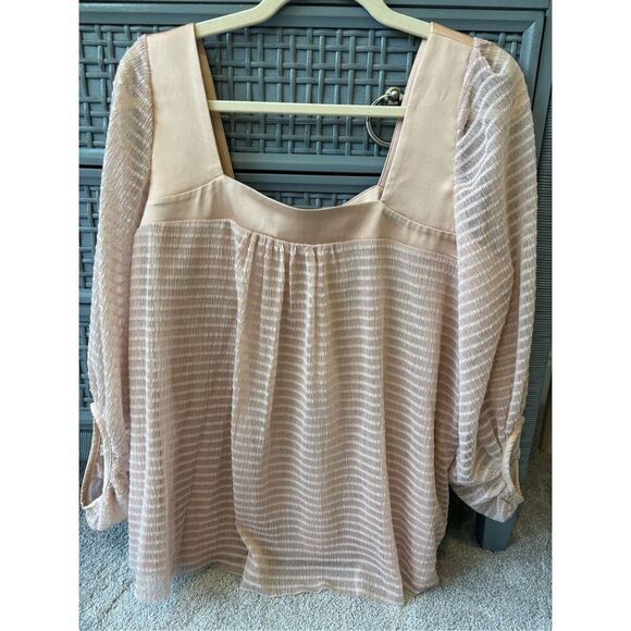 NWT ANTHROPOLOGIE MEADOW RUE Allyson texture blouse, $80 Large E27 - Picture 2 of 8